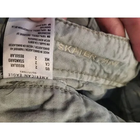 American Eagle Pants Women's 2 Sage Green Lyocell Skater Wide Leg Baggy Soft - Picture 4 of 4